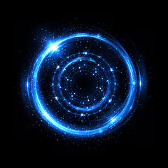 Abstract neon background. luminous swirling. Glowing spiral cover. 
Black elegant. Halo around. Power isolated. Sparks particle. Space tunnel. Glossy jellyfish. LED color ellipse. Glint glitter