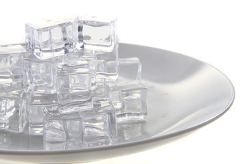 ice cubes on the plate