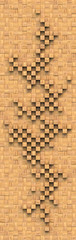 Decorative panels on the wall of the square wooden bars. Checkerboard pattern.
Abstract 3D texture or background.
