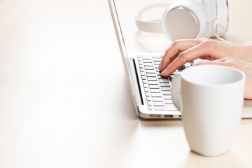 Woman working on laptop