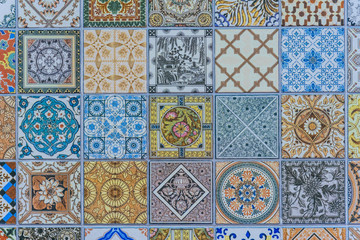 Wall ceramic tiles patterns Mega set from Thailand public park.