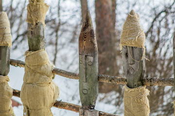 the ancient wooden idols figure at Siberian
