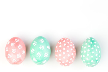Easter eggs on white background
