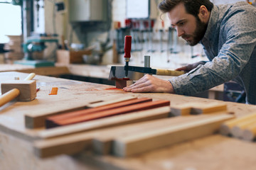 Young carpenter working