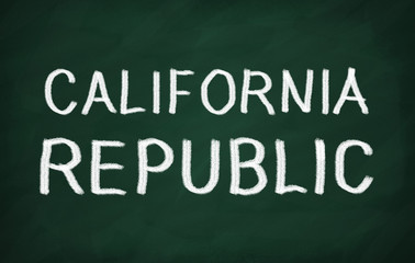 Obraz premium On the blackboard with chalk write CALIFORNIA REPUBLIC