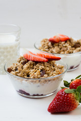 Granola on the bowl.