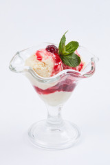 ice cream with berry jam