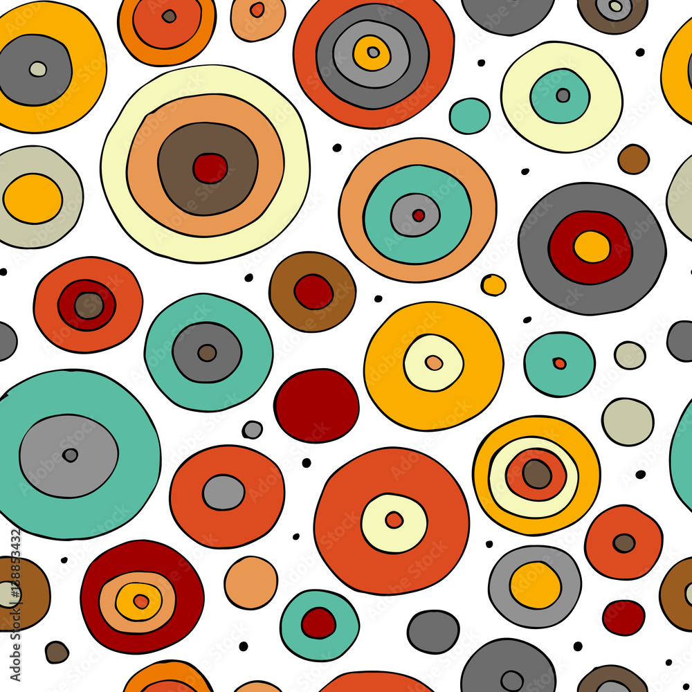 Poster funny circles colorful, seamless pattern for your design