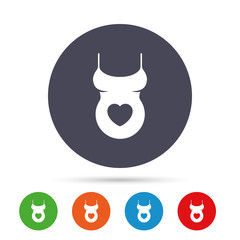 Pregnant woman shirt sign icon. Maternity symbol.