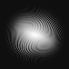 abstract halftone dots and curves