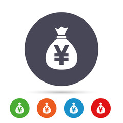 Money bag sign icon. Yen JPY currency.