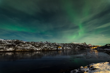 Aurora borealis at the lofoten islands