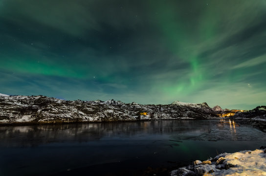 Aurora borealis at the lofoten islands