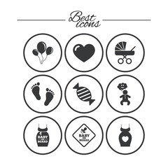 Pregnancy, maternity and baby care icons.