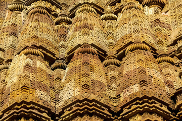 Close up of an ancient temple, Khajuraho Group of Monuments, India