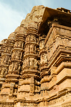 Close up of an ancient temple, Khajuraho Group of Monuments, India