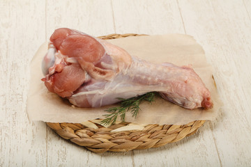 Raw turkey leg