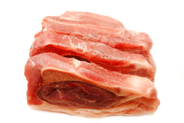 Fresh Pork Ribs Over White