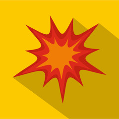 Heavy explosion icon, flat style