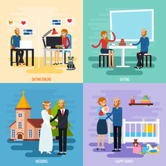 Family Relationship Character Icon Set