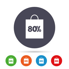 80 percent sale bag tag sign icon.
