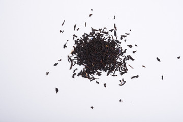 black tea on a white background