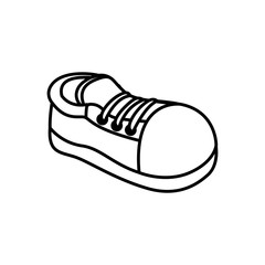 monochrome contour with sport shoe vector illustration