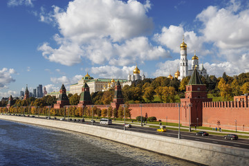 Panorama of the Moscow river, Moscow, Russia
