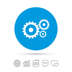 Cog settings sign icon. Cogwheel gear symbol.
