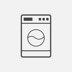 Washer flat vector icon. Laundress sign symbol flat vector illustration on white background.