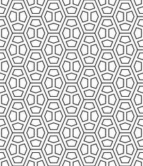 Vector seamless pattern. Modern stylish texture. Monochrome geometrical pattern with pentagonal tiles