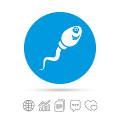 Sperm sign icon. Fertilization symbol.