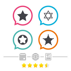 Star of David icons. Symbol of Israel.