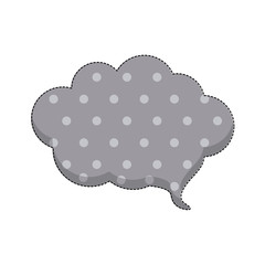 sticker callout for dialogue shape of cloud with background dots vector illustration