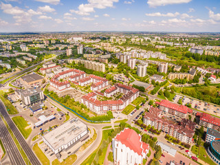 Lublin z lotu ptaka. Dzielnica Czuby widziana z powietrza.