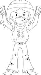 Cartoon Colour in Sixties Hippie 