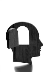 silhouette of a head with a door
