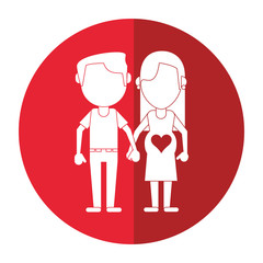 pregnant couple hing hands shadow vector illustration eps 10