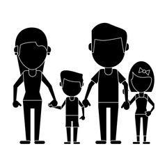 family parents son daughter pictogram vector illustration eps 10
