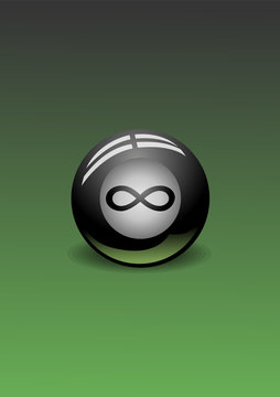 A pool game ball with an infinite symbol  Vector Illustration