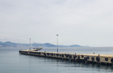 Fototapeta na wymiar Beach Pier, Mediterranean Sea, Turkey