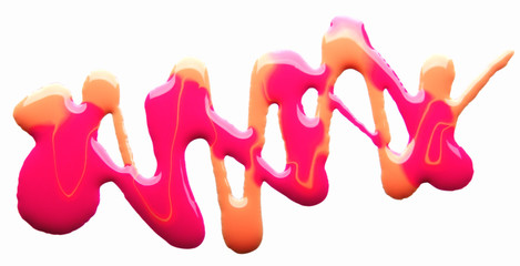 Pink and orange nail polish (enamel) drops sample, isolated on white