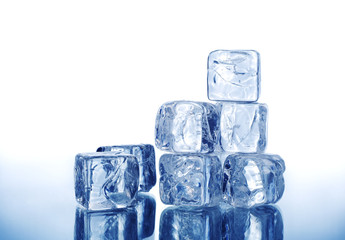 ice cubes on white background