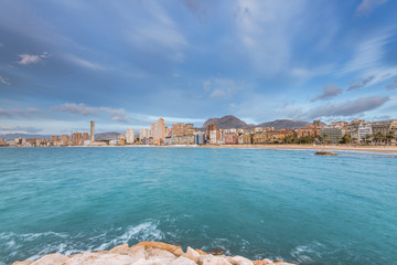 Vacation and tourist resort skyscrapers in Benidorm