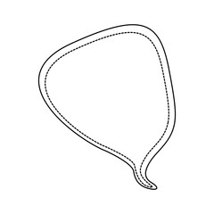 monochrome dotted line with callout for dialogue shaped rounded with texture vector illustration