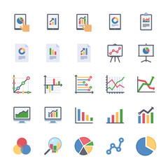 Business Graphs & Charts Icons Set 1 - Flat Version