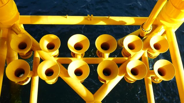 Empty Oil and Gas Producing Slots at Offshore Platform - Oil and Gas Industry

