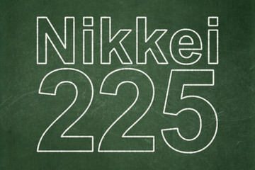 Stock market indexes concept: Nikkei 225 on chalkboard background