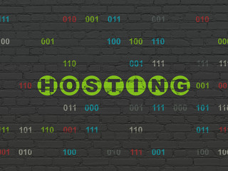 Web design concept: Hosting on wall background