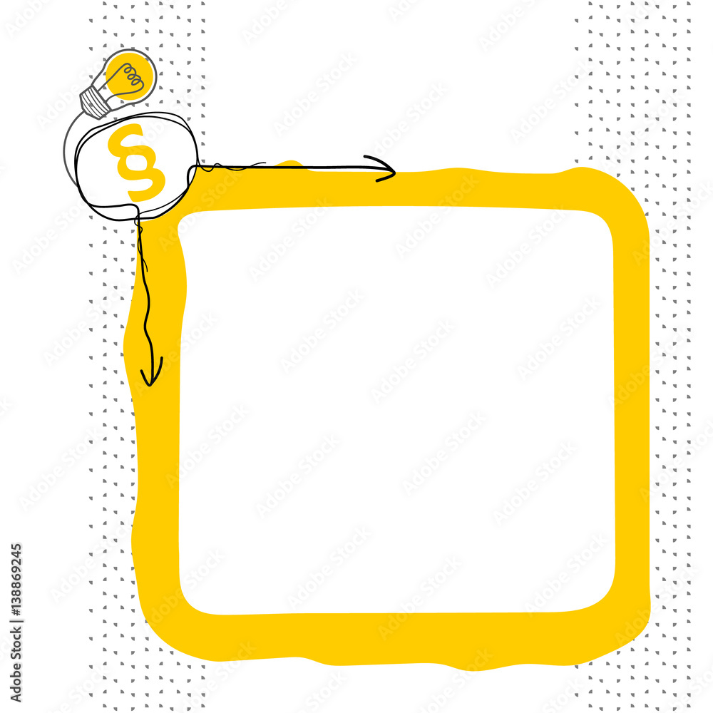 Poster vector box for your text with bulb and paragraph